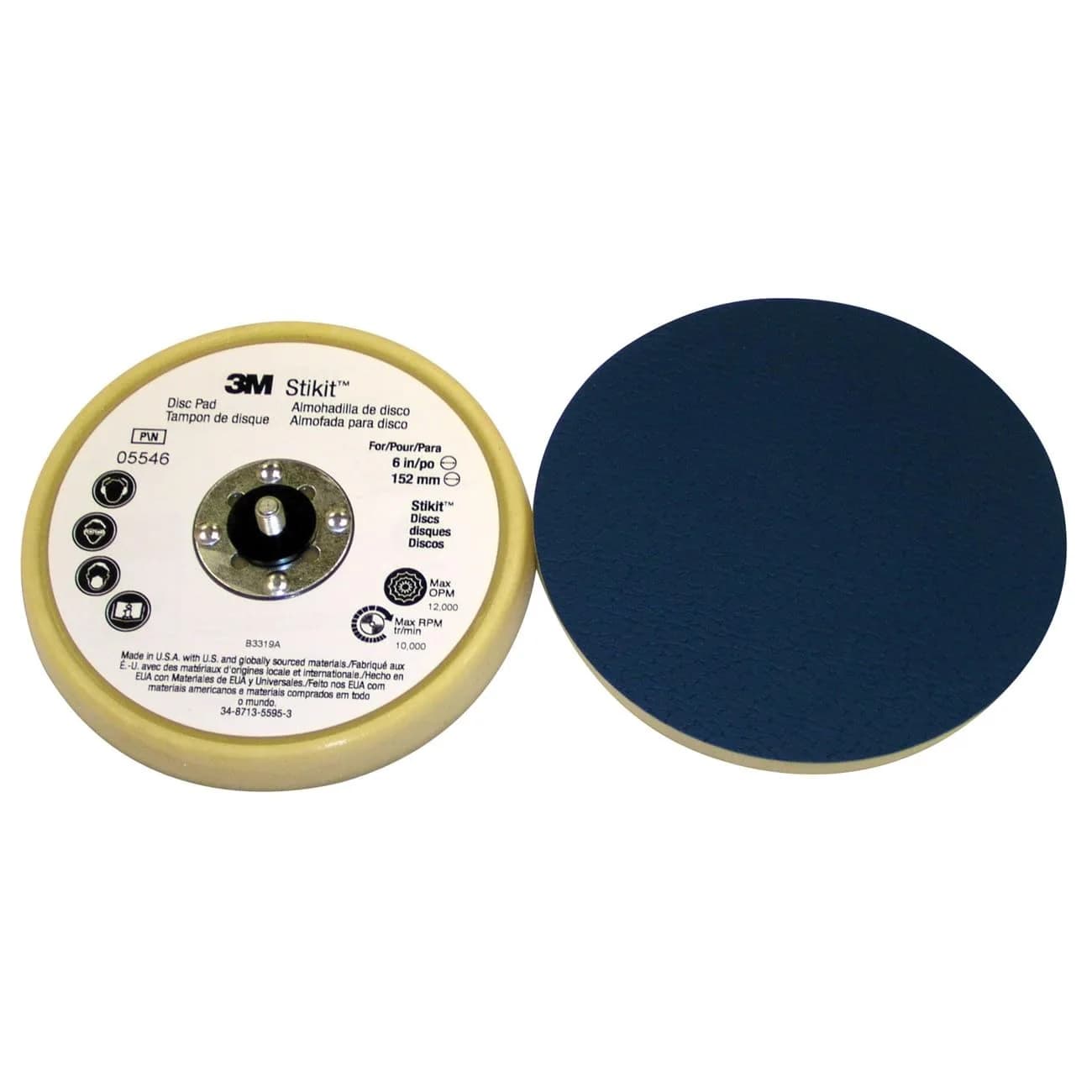 3M 5546 Low Profile Finishing Disc Pad | Fine Aluminum Oxide, 24 Grit, 0.3125 inch Arbor, Foam Construction — Factory