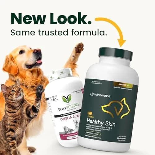 VetriScience Omega Healthy Skin Capsules for Dogs and Cats, 90 Count | Supports Skin Health & Reduces Itching thumbnail 2