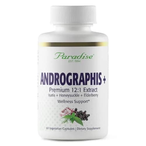 Paradise Herbs Andrographis Elderberry Isatis 60 Vegetarian Capsules | Bioactive, Vegan & Keto-Friendly thumbnail 1