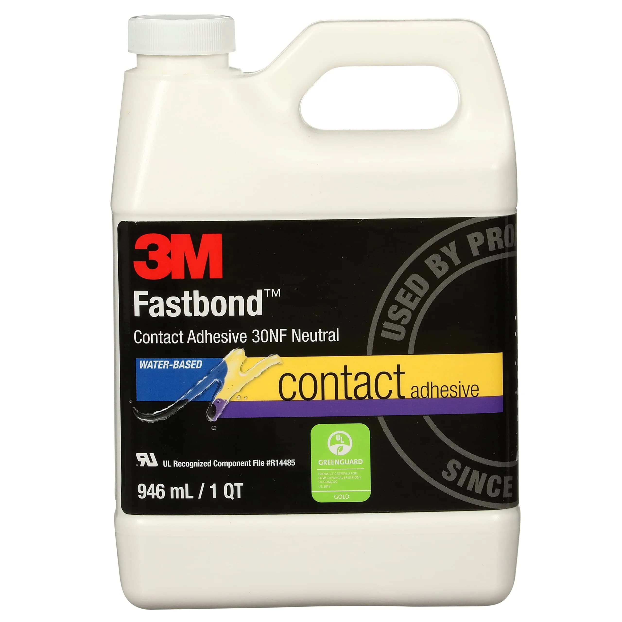 3M Fastbond Contact Adhesive 30NF Neutral Water-Based Adhesive 946ml (32 Fl Oz) | High Strength, Long Bonding Range - main product image