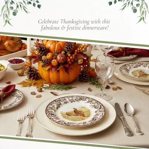 Spode Woodland Red Grouse Salad Plate 8" | British Game Bird Design, Fine Earthenware, Made in England, Microwave & Dishwasher Safe thumbnail 5