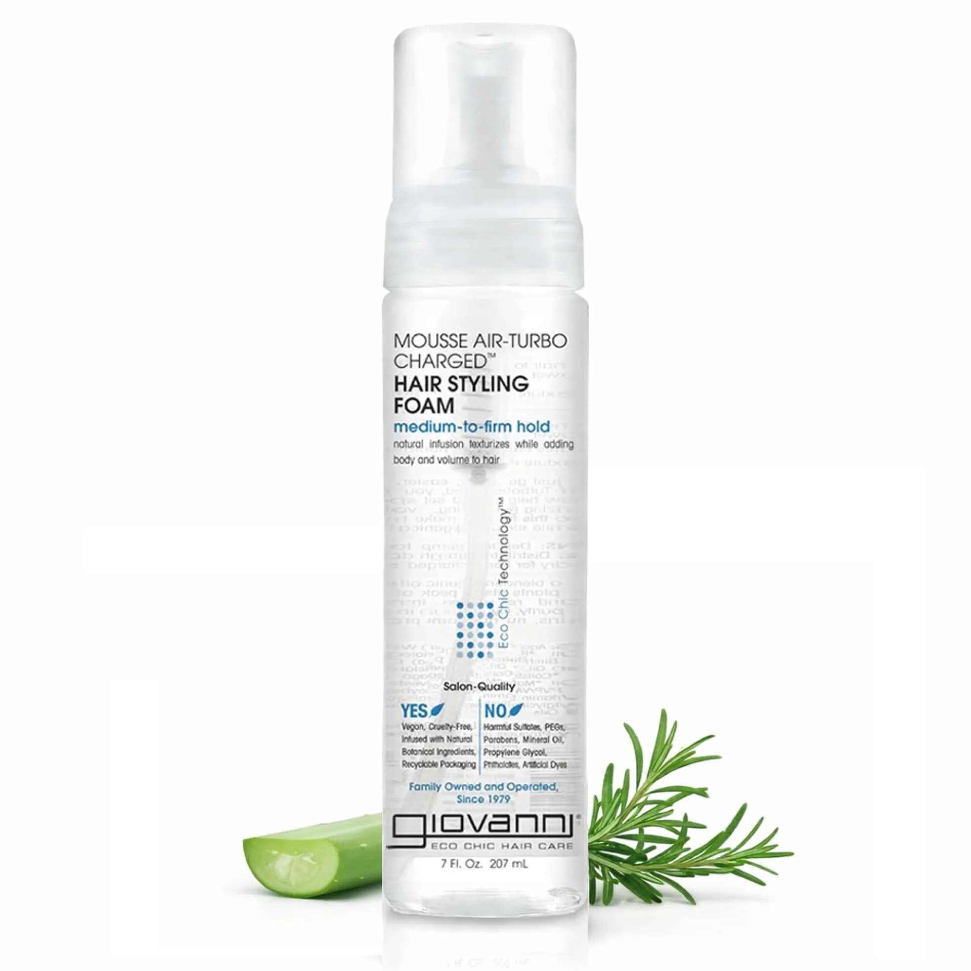 GIOVANNI Air-Turbo Charged Styling Foam Mousse, 207ml (7 fl oz) | Volumizing for Curly & Wavy Hair
