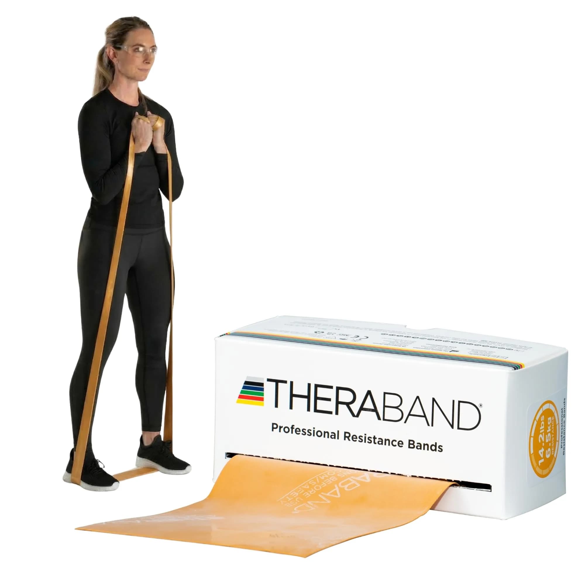 THERABAND Resistance Band, Exercise, Physical Therapy, Workout, Gold | Latex, 6 Yard, Max Resistance — Gold - Max