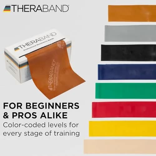 THERABAND Resistance Band, Exercise, Physical Therapy, Workout, Gold | Latex, 6 Yard, Max Resistance thumbnail 7