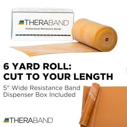THERABAND Resistance Band, Exercise, Physical Therapy, Workout, Gold | Latex, 6 Yard, Max Resistance thumbnail 2