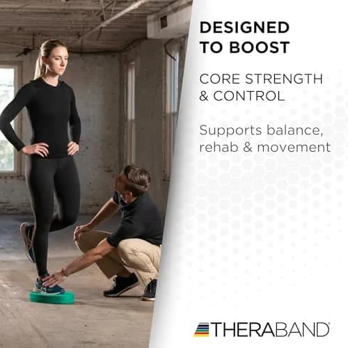THERABAND Stability Trainer Pad, Foam Balance Pad, Firm, Set of 2, Green | Improve Balance & Core Strength thumbnail 5