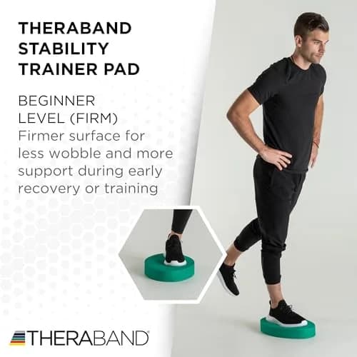 THERABAND Stability Trainer Pad, Foam Balance Pad, Firm, Set of 2, Green | Improve Balance & Core Strength thumbnail 6