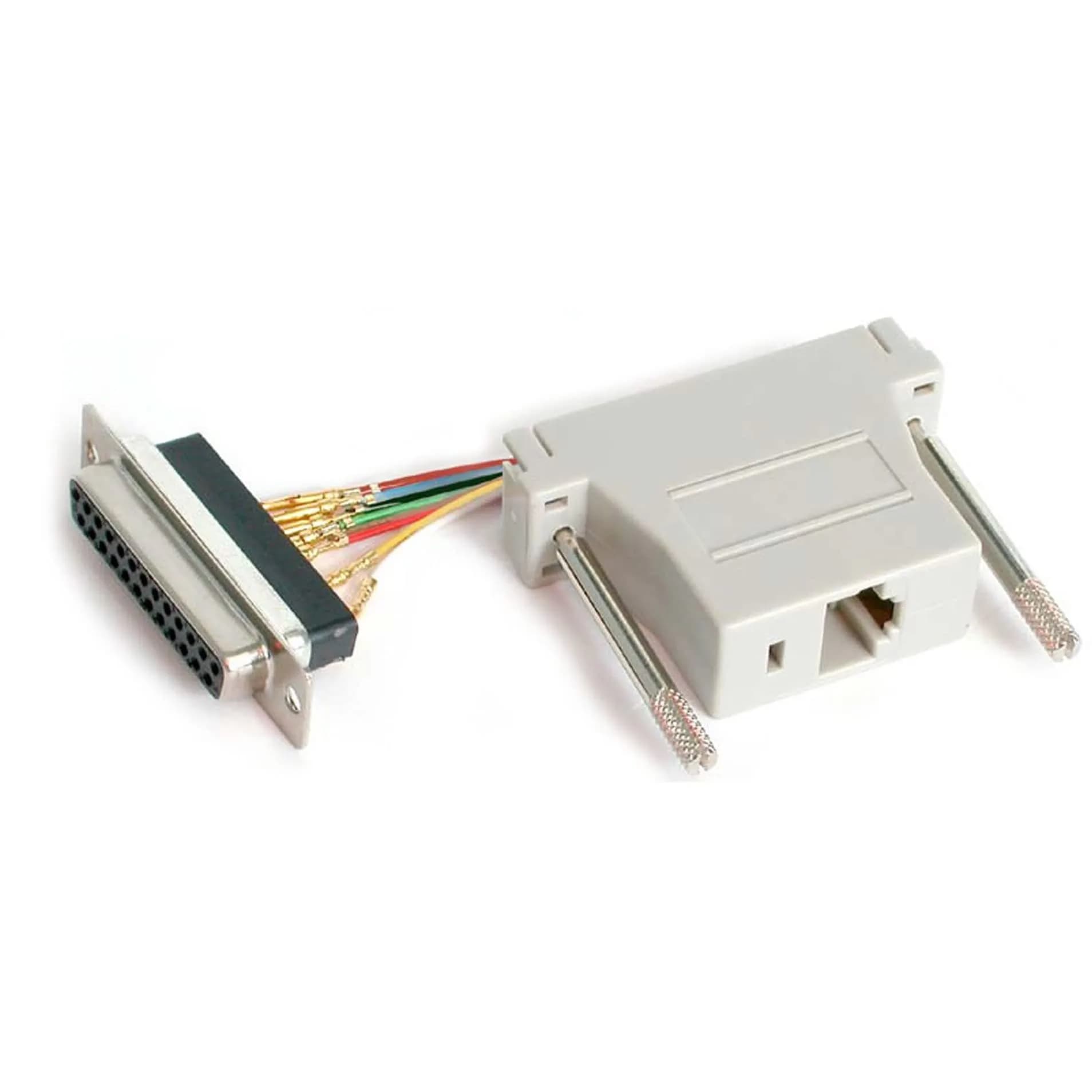 StarTech.com DB25 Female to RJ45 Female Modular Adapter | Connects RS232, RS422, RS485 Devices — Gray