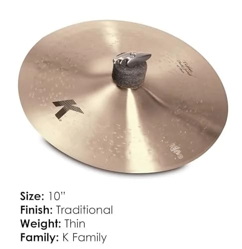 Zildjian 10" K Custom Dark Splash Cymbal | Dark, Responsive, Drier Sound for Drummers thumbnail 2