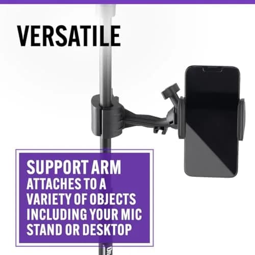 OnStage TCM500 Smartphone Mic Stand Holder | Mounts Phones for Recording & Streaming thumbnail 4