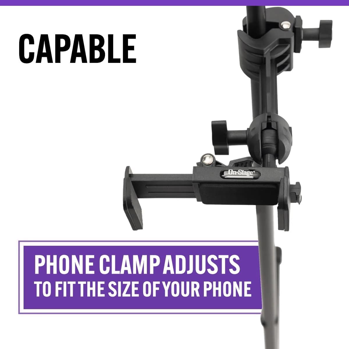 OnStage TCM500 Smartphone Mic Stand Holder | Mounts Phones for Recording & Streaming - view 5