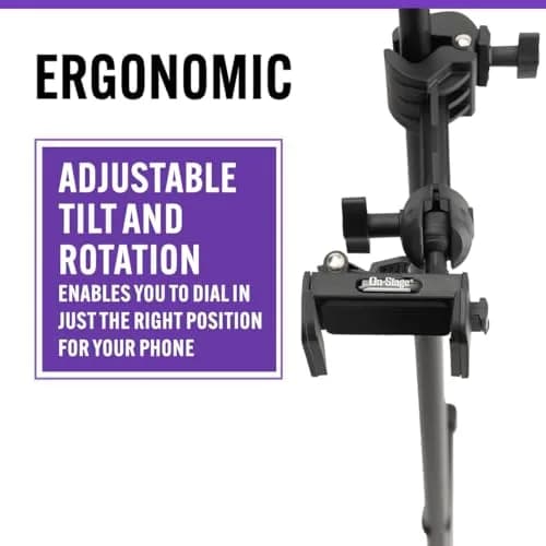 OnStage TCM500 Smartphone Mic Stand Holder | Mounts Phones for Recording & Streaming thumbnail 6
