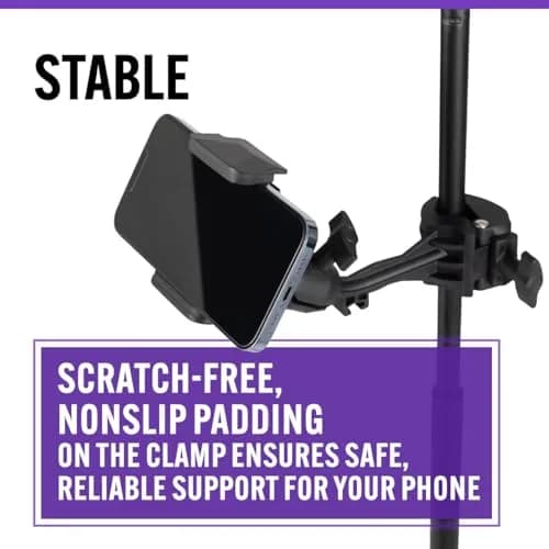 OnStage TCM500 Smartphone Mic Stand Holder | Mounts Phones for Recording & Streaming thumbnail 3