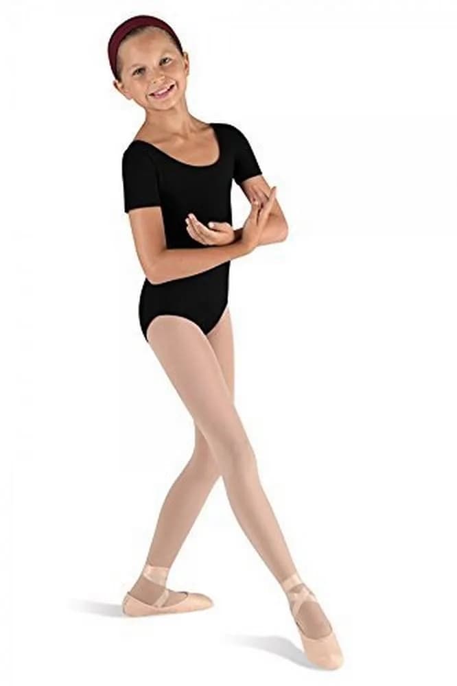 Bloch Ballet Short Sleeve Leotard in Black | Classic Girl's Dancewear (70-120 chars) — 6X-7