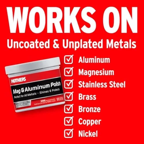 Mothers Mag & Aluminum Polish 5 oz (142g) | Brilliant Shine for All Automotive Metals thumbnail 5