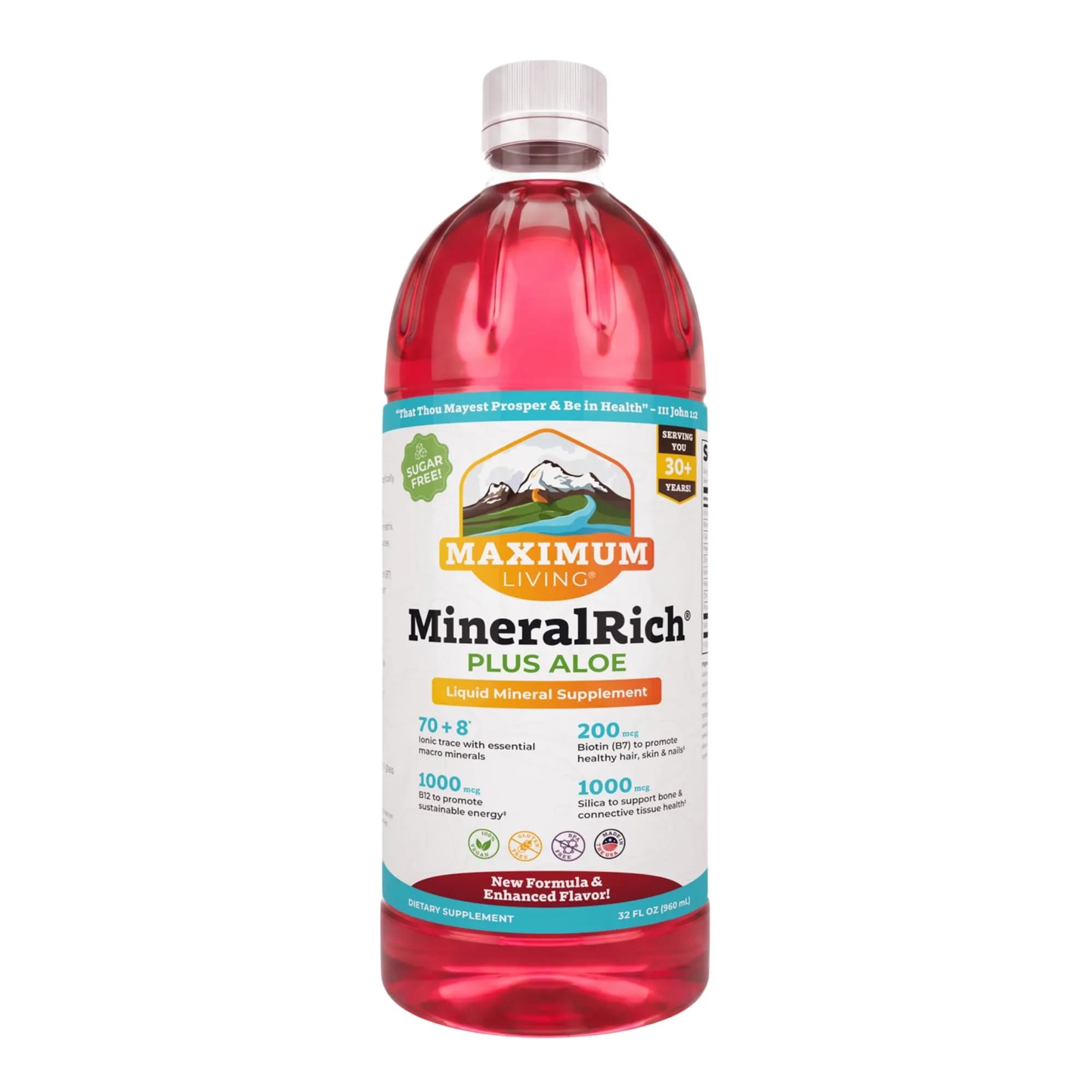 Maximum Living MineralRich Plus Aloe Liquid Mineral Supplement | 32 Fl Oz | Supports Daily Wellness & Energy — Mineral Rich Plus Aloe