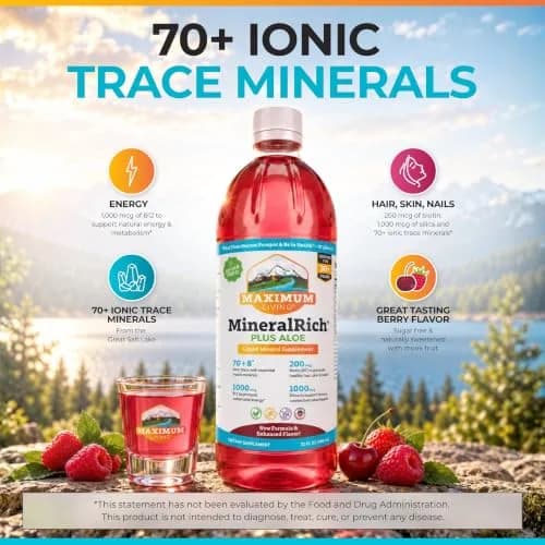 Maximum Living MineralRich Plus Aloe Liquid Mineral Supplement | 32 Fl Oz | Supports Daily Wellness & Energy thumbnail 2