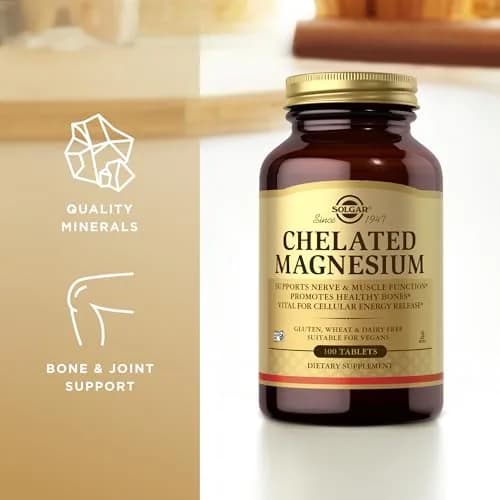 Solgar Chelated Magnesium Tablets 100 Count (227 g / 0.5 lb) | Gluten-Free, Vegan, Non-GMO Mineral Supplement thumbnail 4