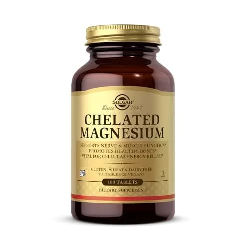 Solgar Chelated Magnesium Tablets 100 Count (227 g / 0.5 lb) | Gluten-Free, Vegan, Non-GMO Mineral Supplement thumbnail 1