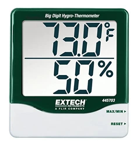 Extech Big Digit Indoor Humidity and Temperature Meter | 1in LCD, ±5%RH, ±1°C | Wall Mount & Stand Included thumbnail 1