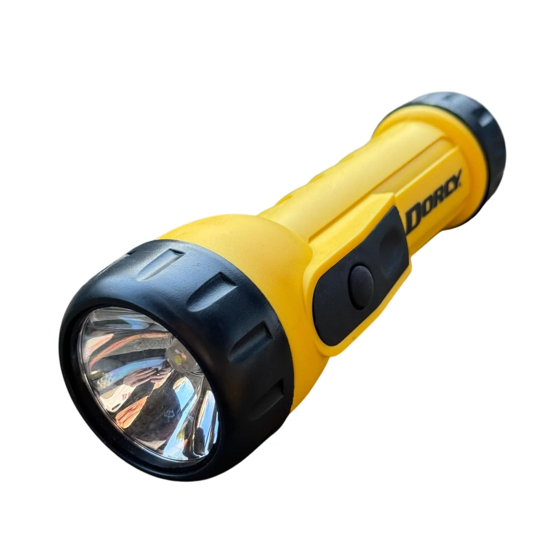 Dorcy Heavy Duty Worklight Flashlight with D Batteries, 20 Lumens | 123-Hour Runtime — Yellow