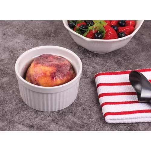 HIC Kitchen Souffle Ramekin Fine Porcelain 14oz Set of 4 | Oven & Dishwasher Safe thumbnail 3