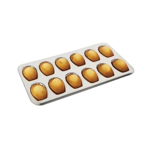 Gobel Madeleine Pan 12 Shells 15.6 x 7.9 in | Traditional Tin Plated Steel for Perfect Shell-Shaped Cakes thumbnail 1