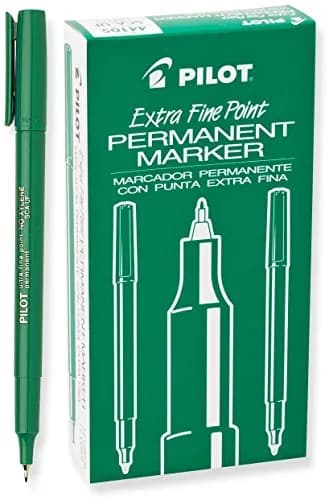 PILOT Extra Fine Point Permanent Markers, Green Ink | Precise, Xylene-Free, 12-Pack for Labels & Art thumbnail 1
