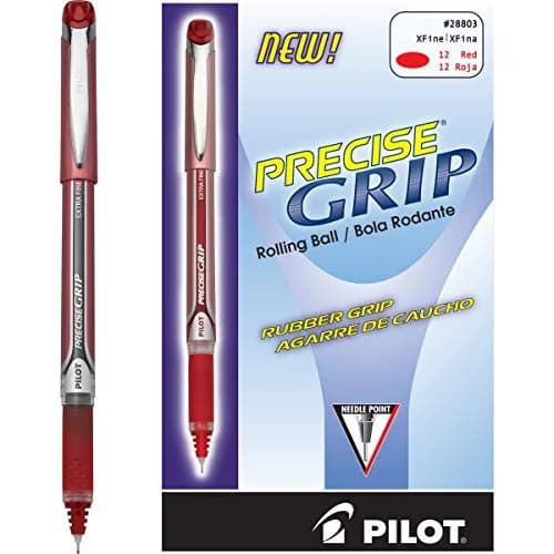 Pilot Precise Grip Liquid Ink Rolling Ball Stick Pens, Bold Point, Red Ink | Skip-Free, Water & Fade Resistant (12-pack, 1.0mm) thumbnail 3