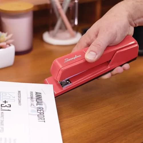 Swingline Stapler 30 Sheet Capacity | Jam-Free Metal Desktop Stapler in Rose Clay thumbnail 7