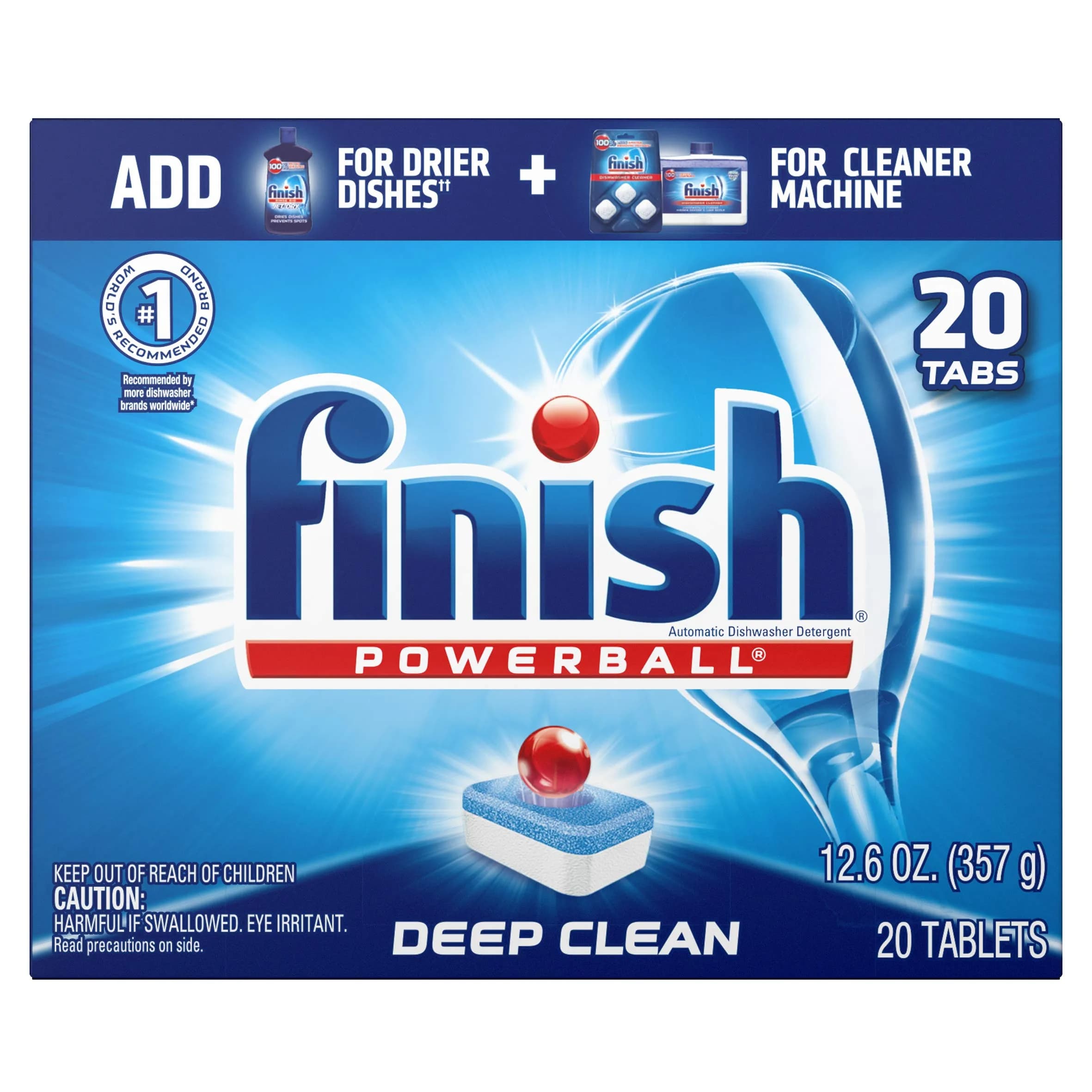 Finish All in 1 Powerball Fresh Dishwasher Detergent Tablets 20 Count (18g) | USA Imported for Indian Kitchens - main product image