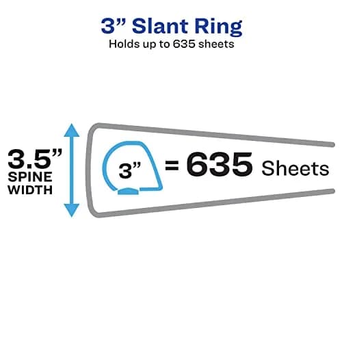 Avery Heavy-Duty View 3 Ring Binder, 3" Slant D-Ring, 635-Page Capacity, Light Blue | Durable Office & School Organizer thumbnail 3
