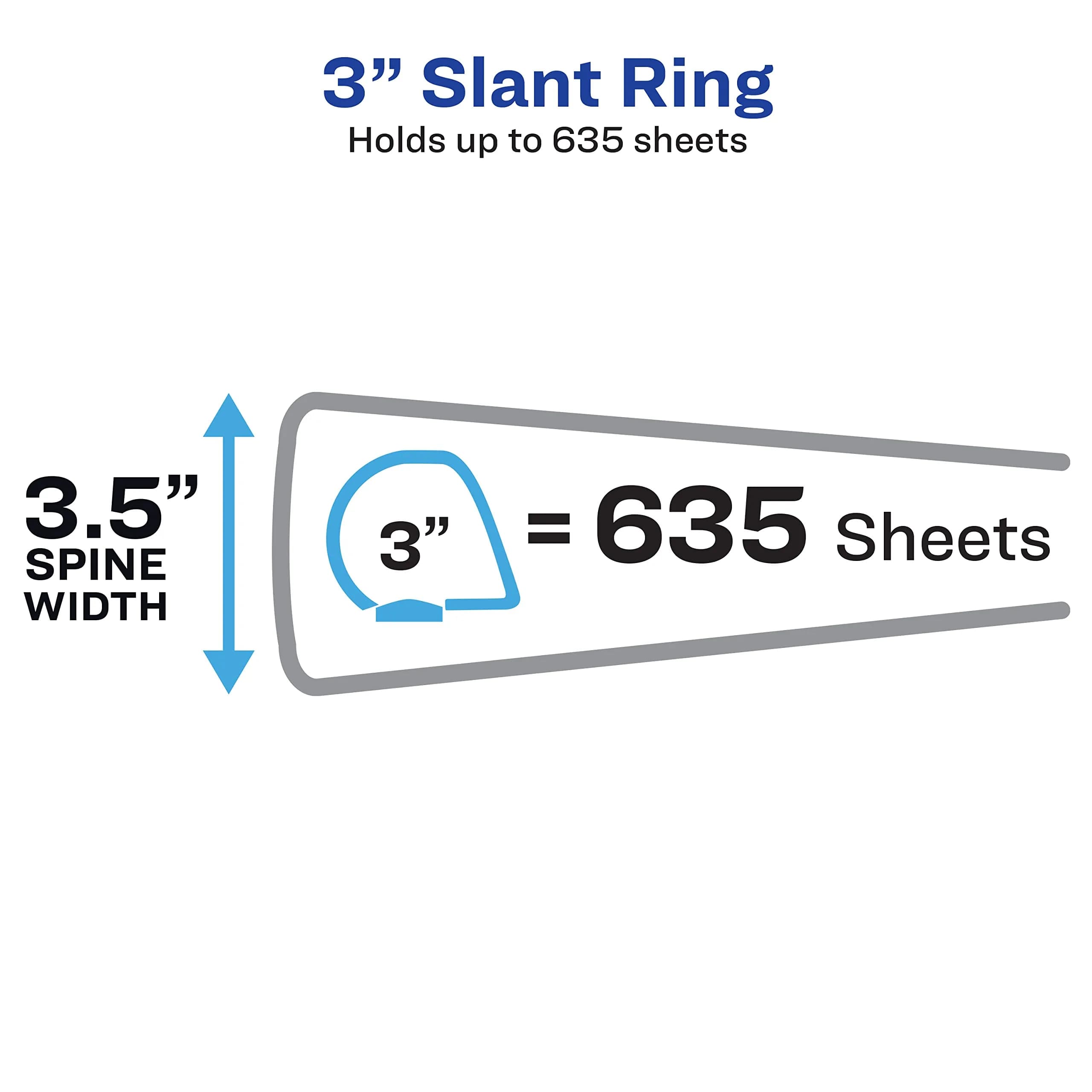 Avery Heavy-Duty View 3 Ring Binder, 3" Slant D-Ring, 635-Page Capacity, Light Blue | Durable Office & School Organizer - view 3