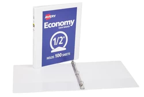Avery Economy Vinyl Round Ring View Binder 0.5 inch White | Pack of 30 Binders | Customize Front, Back, and Spine thumbnail 7