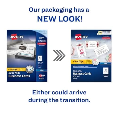 Avery Clean Edge Printable Business Cards 400 Count (2" x 3.5") | Inkjet Printer Optimized thumbnail 2