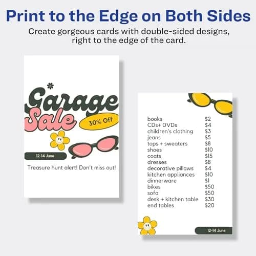 Avery Printable Postcards 4" x 6" Matte White | Customizable, Double-Sided, 100 Cards thumbnail 4