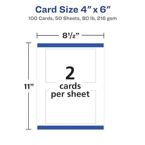Avery Printable Postcards 4" x 6" Matte White | Customizable, Double-Sided, 100 Cards thumbnail 6