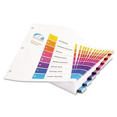 Avery Ready Index Table of Contents Dividers, 8-Tab, Color, 24 Sets | Printable & Reinforced for Professional Organization - view 4