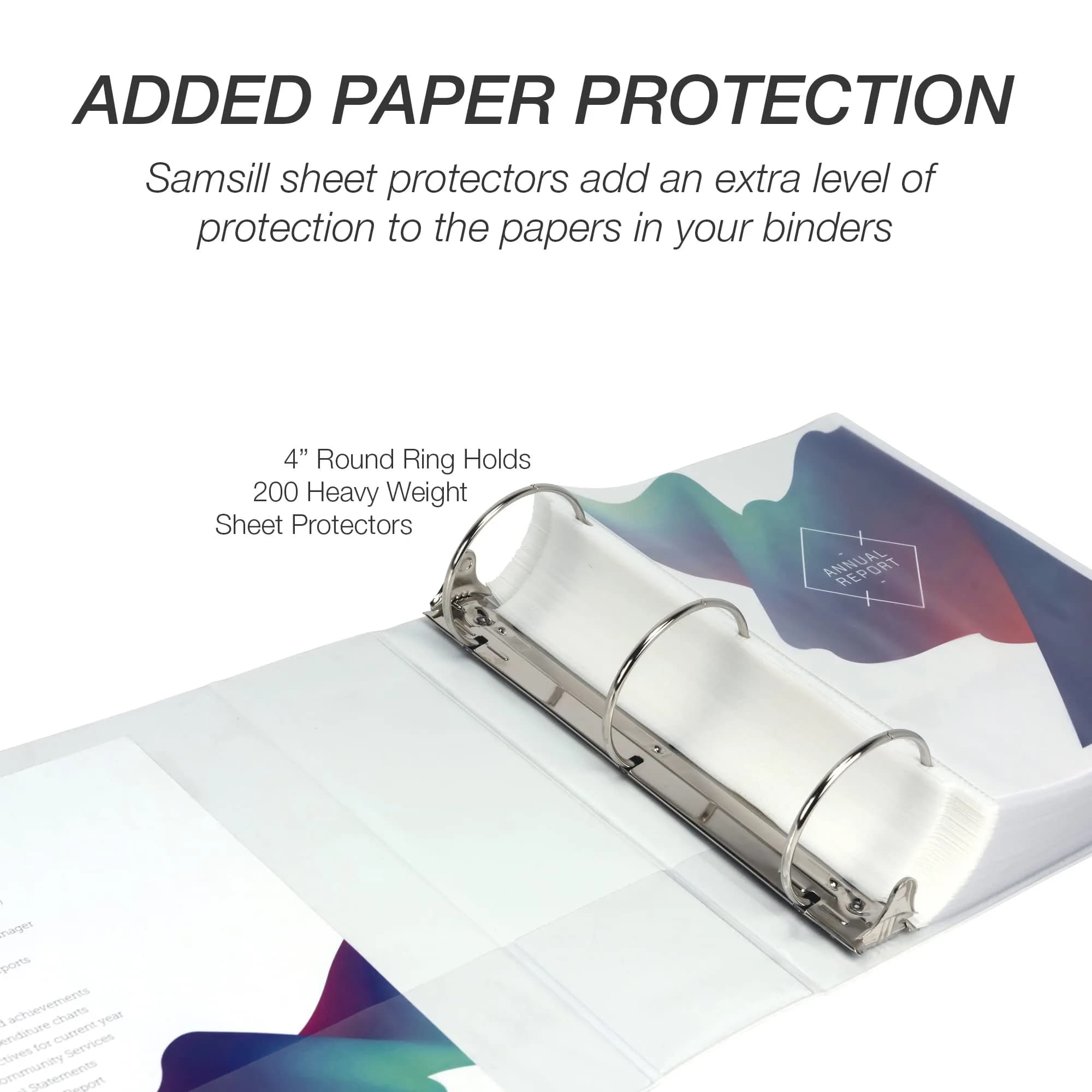 Samsill 4 Inch White 3-Ring Binder, 100% Recycled Chipboard - Single Pack for Office and School Organization - view 7
