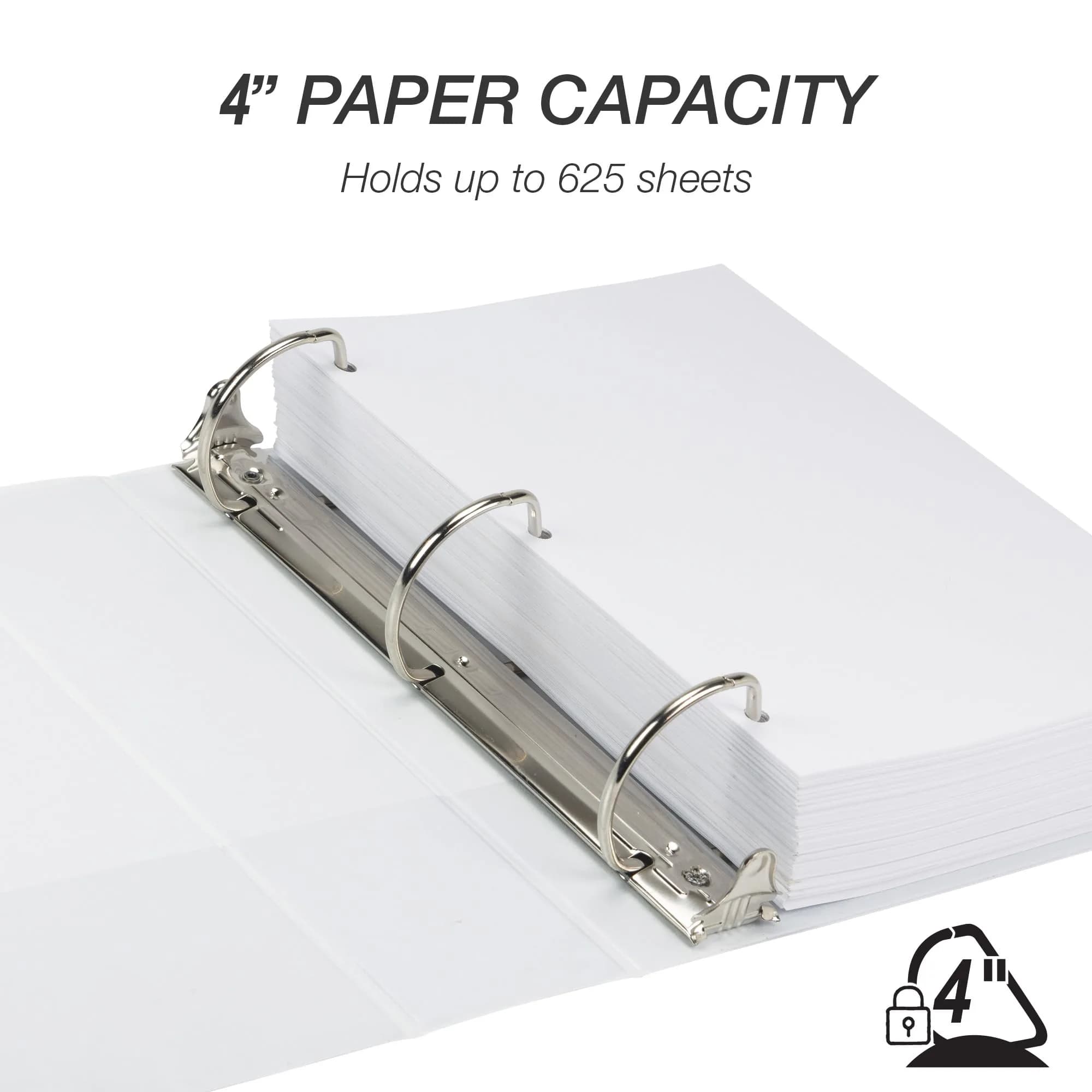 Samsill 4 Inch White 3-Ring Binder, 100% Recycled Chipboard - Single Pack for Office and School Organization - view 3