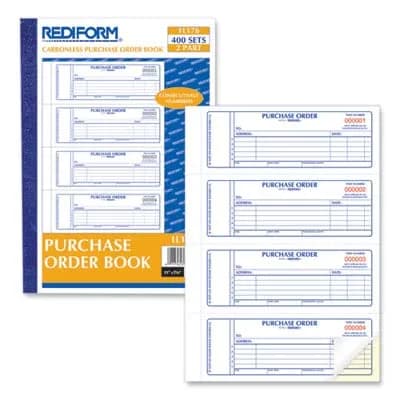Rediform Purchase Order Book, Manifold Cover, Carbonless Forms, 2.75" x 7" | 400 Sets for Office & School Supplies thumbnail 4