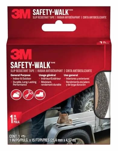3M Safety-Walk Indoor/Outdoor Tread, 7634NA, Black, 1 in x 15 ft Roll | Slip-Resistant Traction Tape thumbnail 1