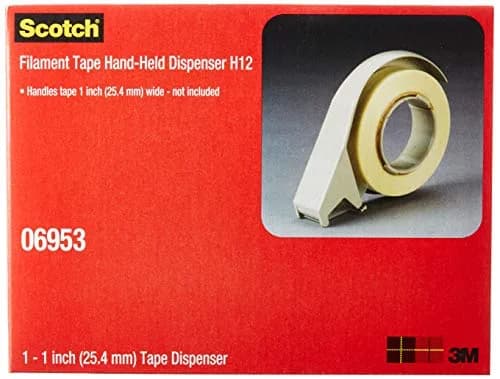Scotch Filament Tape Hand Dispenser H12 | Tension Control for Narrow Rolls, Gray thumbnail 3
