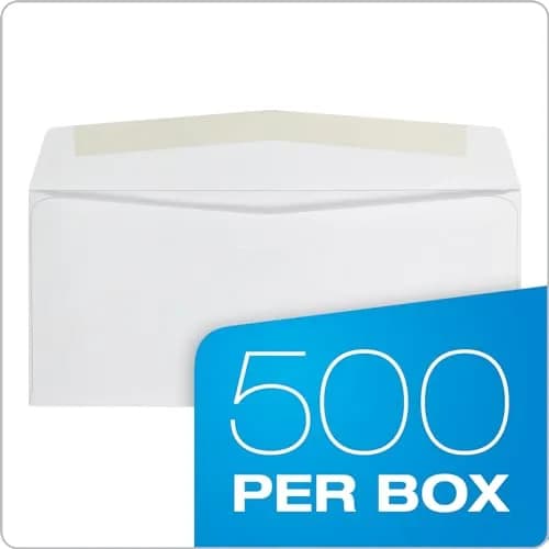 Quality Park #9 Envelopes, Letter Size White Mailing Envelopes, 3-7/8 x 8-7/8 Inch, No Window, Gummed Closure, 500/Box thumbnail 4