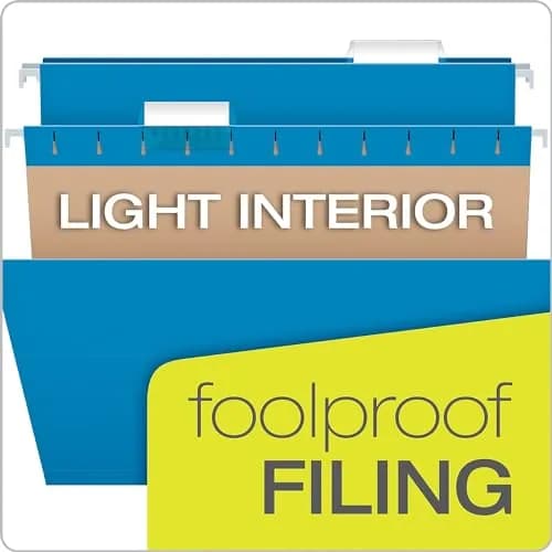Pendaflex Recycled Hanging Folders Letter Size | Blue 1/5 Cut, 25/Box thumbnail 7