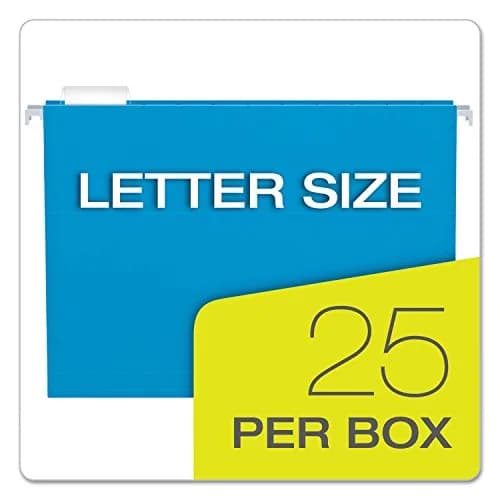 Pendaflex Recycled Hanging Folders Letter Size | Blue 1/5 Cut, 25/Box thumbnail 2