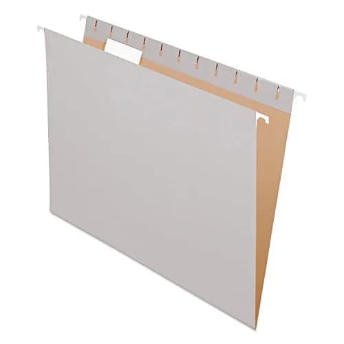 Pendaflex Recycled Hanging Folders Letter Size | Gray, 1/5 Cut, 25/Box thumbnail 1