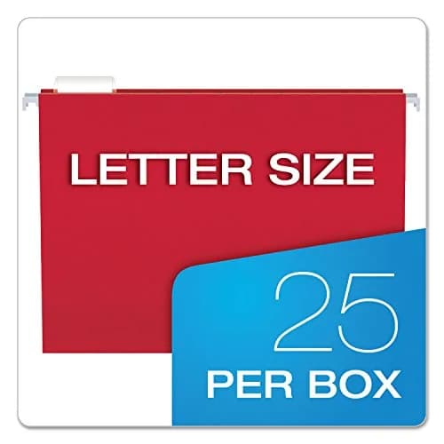 Pendaflex Recycled Hanging Folders Letter Size Assorted Colors 25/Box | Eco-Friendly Office Storage thumbnail 4
