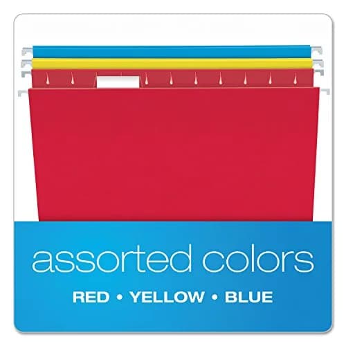 Pendaflex Recycled Hanging Folders Letter Size Assorted Colors 25/Box | Eco-Friendly Office Storage thumbnail 2