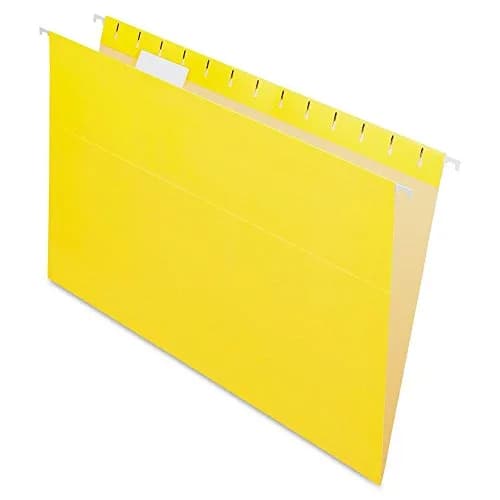 Pendaflex Recycled Hanging Folders Legal Size Yellow 25/Box | Eco-Friendly, Durable & Color-Coded Filing thumbnail 1